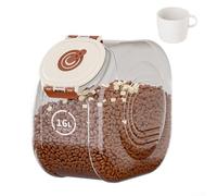 Boîte de rangement pour riz avec fonction minuteur - Récipient hermétique en ABS avec anneau d'étanchéité en silicone transparent de grande capacité - Tasse à mesurer incluse (café de petite taille)