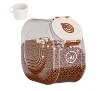 Boîte de rangement pour riz avec fonction minuteur, récipient hermétique en ABS avec anneau d'étanchéité en silicone transparent, grande capacité, tasse à mesurer incluse (grande taille, gris)