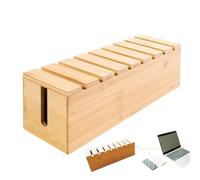 Boîte de rangement pour station de charge, boîtier de rangement de câbles de 40 x 12 x 14 cm avec cache de cordon d'extension, solution de rangement de câbles au sol de bureau, boîte de couverture de
