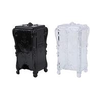 Boîte de Rangement pour tampons de Coton, 2 pièces, Motif Papillon Rose 3D, ABS Transparent Noir, Support pour tampons de Maquillage avec Couvercle