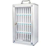 Boîte de rangement pour téléphone portable, armoire de rangement en alliage d'aluminium avec poignée et serrure, boîte de rangement transparente à poches pour salle de t bureau, port