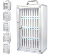 Boîte de rangement pour téléphone portable, armoire de rangement métallique sécurisée avec serrures numérotées - Idéale pour les salles de classe, les examens et les usines (argent, 36 trous