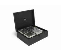 Boîte de rangement pour thé en vrac, 4 boîtes, avec cuillère mesure à thé, noir, Bredemeijer