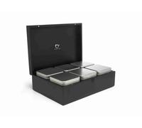 Boîte de rangement pour thé en vrac, 6 boîtes, noir, Bredemeijer