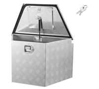 Boîte de rangement pour timon - Boîte à outils pour remorque - Aluminium - 737 x 410 x 457 mm - Charge maximale 50 kg - Verrouillable avec serrure et clés - Pour remorques, pick-ups et SUV - Argent