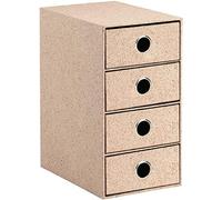 Boîte de rangement pour tiroirs, format DIN A5, lot de 4, couleur chocolat, dimensions : 320 x 175 x 250 mm