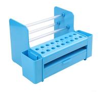 Boîte de rangement pour tournevis de grande capacité avec tiroir et support en PVC pour pince à épiler et petits outils à main, vitrine d'atelier, argenté ou bleu (bleu)