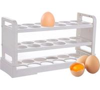 Boîte de rangement pour œufs - 36 compartiments - empilable - plastique - blanc