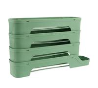 Boîte de Rangement pour Œufs 4 Couches en Plastique Vert pour | Format Rectangulaire, Porte Latérale et Clayettes, Conception Compacte, Visibilité et Nettoyage Facile