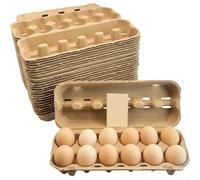 Boîte de rangement pour œufs avec couvercle transparent, 12 boîtes de rangement en pâte recy résistante aux chocs, respectueuse de l'environnement, organisateur de cuisine durable pour la maison