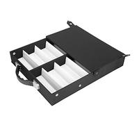 Boîte de rangement pour verres à 12 grilles recouverte de tissu HaloVerde | Capacité structurée de 12 paires, noyau en MDF stable, doublure intérieure douce pour l'organisation de la commode et de la