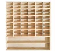Boîte de rangement pour voitures miniatures - Étagère d'exposition en bois massif - Échelle 1:64 - 62 compartiments - Fixation murale - 58,5 × 5 × 64,5 cm - Style moderne