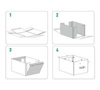 Boîte de rangement Puro, carton, 17 L, set de 2, vert