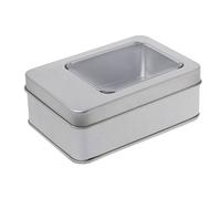 Boîte de rangement rectangulaire en fer blanc, boîte de rangement en étain argenté pour organisateur de caisses pour petites cartes de notes en papier, organisation artisanale, organisateur de de de à