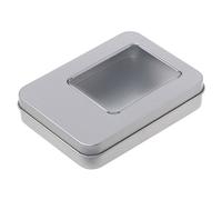Boîte de rangement rectangulaire en fer blanc, boîte de rangement en étain argenté pour organisateur de caisses pour petites cartes de notes en papier, organisation artisanale, organisateur de de de à