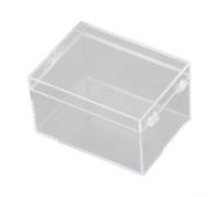 Boîte de rangement rectangulaire en plastique transparent pour affichage d'échantillons de bureau, organisation de jouets, petite poubelle de taille D (F)