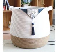 Boîte de rangement ronde en coton 45 x 43 cm