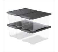 Boîte de rangement Rotho Core Plus avec couvercle, 44 litres, empilable, transparente