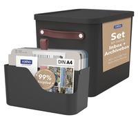 Boîte de rangement Rotho MyPaper Plus, format A4, ensemble d'organisateurs de documents, couleur noire