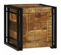 vidaXL Boîte de rangement 40 x 40 x 40 cm Bois de mangue massif, Organisateur de salon, boîte de rangement moderne pour la maison, déco pratique avec meuble rustique