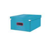 Leitz Boîte de rangement Click & Store Cosy L – Carton 85% recyclé, Montage bouton-pression – Bleu