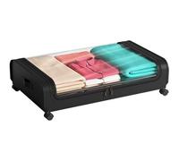 Boîte de Rangement Sous Lit avec Roulettes, Sac de Rangement, Bacs Rigides de Rangement Sous Lit de 45L, Tissu Oxford ,1Pack, Noir