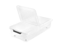 keeeper Boîte sous le lit Léo ouverture 2 côtés 53 L Nature (transparent)