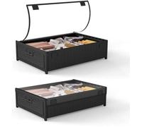 Boîte de rangement sous lit Unyqoos® avec roulettes et couvercles amovibles – grand espace de rangement gain de place pour les vêtements, la literie, les jouets et les articles saisonniers