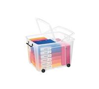 Caisse de rangement à roulettes avec couvercle papillon 75 litres