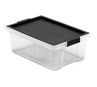 TATAY Boite de Rangement avec Couvercle 7 L Multiusage - Style | Couvercle à Charnière | Design Empilable et Léger | Plastique Sans BPA | 25x36x13,5 cm, Noir