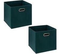 Boîte de rangement Toilinux MIX'N MODUL - Lot de 2 - Tissu - 31x31x31 cm - Bleu pétrole Bleu
