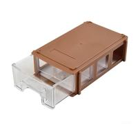 Boîte de rangement translucide en polyéthylène pour le tri des composants, des vis et des travaux manuels, design empilable, couleur grise (marron)
