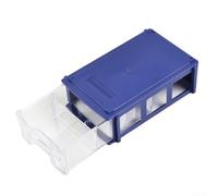Boîte de rangement translucide en polyéthylène pour le tri des composants, des vis et des travaux manuels, design empilable, couleur grise (bleu)