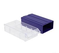 Boîte de rangement translucide en polyéthylène pour le tri des composants, écrous, boulons et outils, couleur grise (bleu)