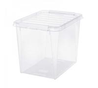 Boîte de rangement transparente 52 litres - Clips Blancs