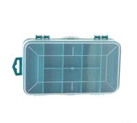 Boîte de rangement transparente à 13 compartiments pour vis, boulons, clous, écrous, pièces, outils avec double loquet de porte, couleur orange, petite taille (vert)