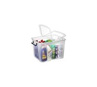 Boîte de rangement transparente à couvercle clipsable 65 litres
