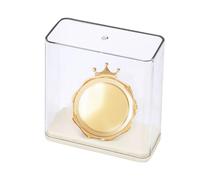Boîte de rangement transparente à panneaux coulissants sur le devant - 10,5 cm - Avec couvercle anti-poussière - Affichage de badges avec couvercle de protection - Pour la maison ou le bureau