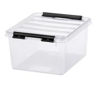 Boîte de rangement transparente avec couvercle 2 litres - Clips Noirs
