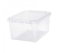 Boîte de rangement transparente avec couvercle 32 litres - Clips Blancs