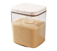 Boîte de rangement transparente de 4,5 l pour farine de riz | Verrouillage à 4 points, joint en silicone hermétique, verre doseur inclus, idéal pour le riz