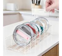 Boîte de rangement transparente en acrylique pour couvercle de gobelet 28,4 | S'adapte à la plupart des gobelets de 887 ml, design clair, installation sans outil, 28,4 cm de largeur