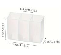Boîte de rangement transparente - Organisateur mural avec 3 compartiments - Adhésif - Plastique - Réutilisable - Pour pinceaux de maquillage - 1 pièce