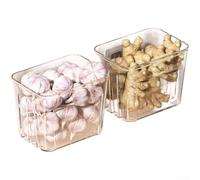 Boîte de rangement transparente pour ail en PET pour installation murale avec disposition compartimentée pour le stockage au sec
