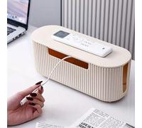 Boîte de rangement universelle pour multiprise/parasurtenseur/chargeur - Boîte de rangement de câbles en plastique robuste, convient pour le bureau à la maison/au bureau, rangement caché au chevet - C