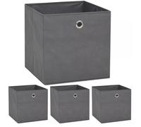 vidaXL Boîtes de rangement Tissu non-tissé 4 pcs 32x32x32 cm Gris