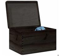 Boîte de rangement - vidaXL - Bois de pin massif - 40 x 30 x 13 cm - Couvercle à charnières - 1 compartiment