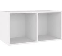 Boîte de rangement vinyles Blanc 71x34x36 cm Bois d'ingénierie