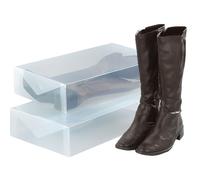 Boîte de rangement - WENKO - Lot de 2 - Plastique - Transparent - 52x11x30 cm