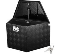 Boîte de remorque, boîte à outils en alliage d'aluminium à plaque diamantée, boîte de rangement robuste pour remorque avec serrure et clés, boîte utilitaire pour remorque pour camionnette, camping-car